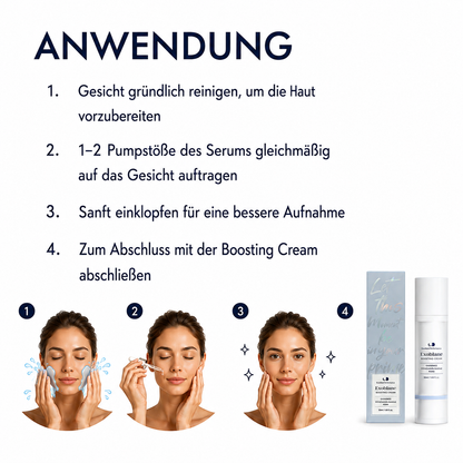 Anwendung des Exoblanc Boosting Serum Schritt für Schritt
