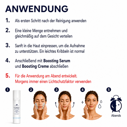 Anwendung der Exoblanc Microneedling Spicule Cream Schritt für Schritt