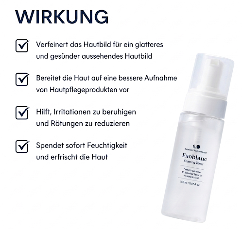 Hautvorteile des Exoblanc Foaming Toner im Überblick