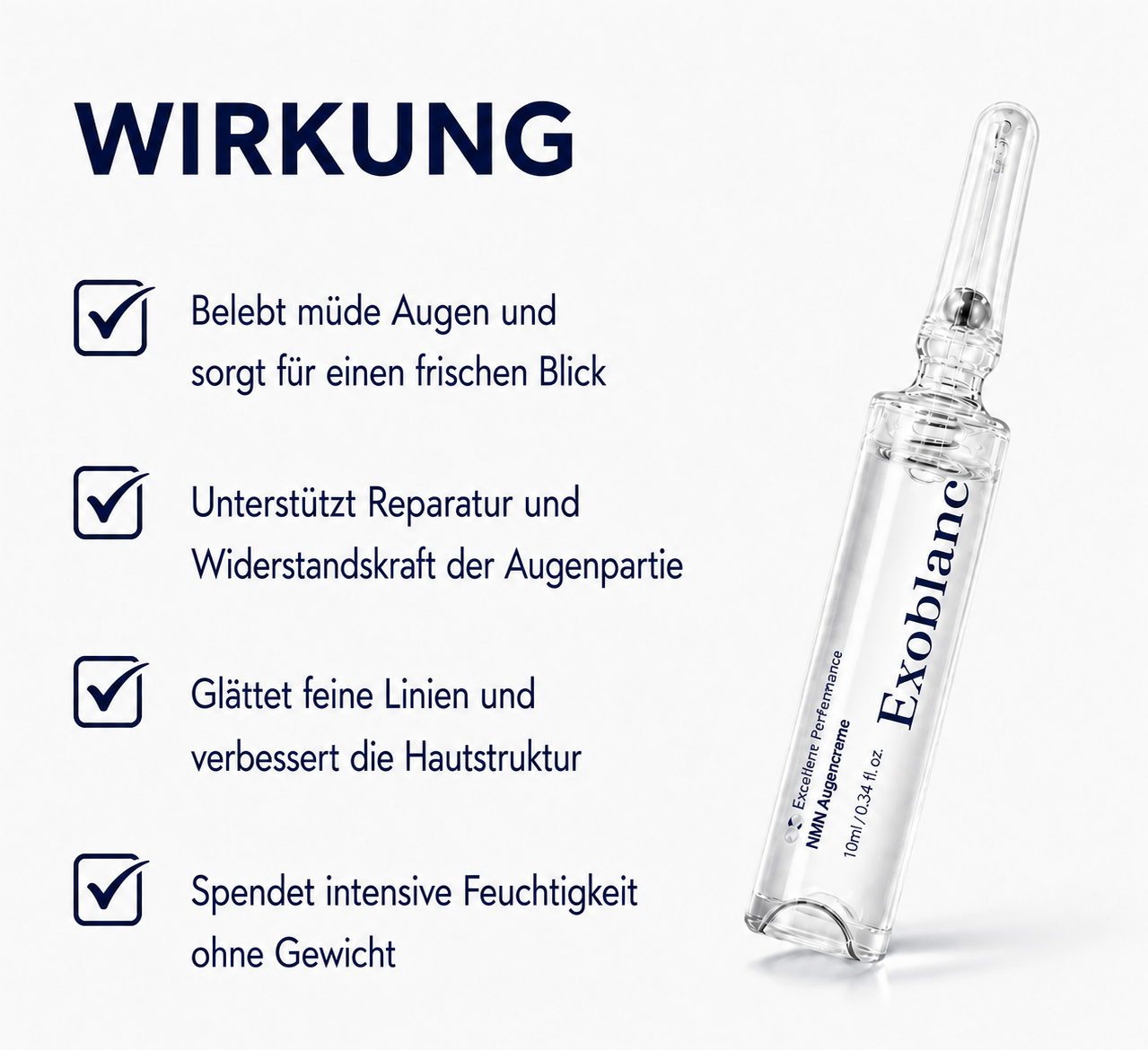 Hautvorteile der Exoblanc NMN Eye Cream im Überblick